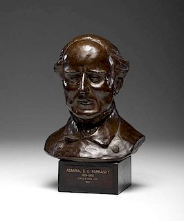 Admiral Farragut Bronze Bust by Cyrus W. Cole 