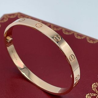 Cartier Love 18k Rose Gold Bracelet Sz 18