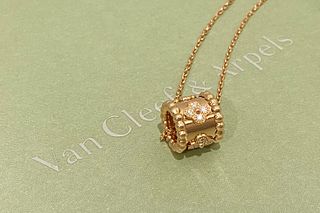 Van Cleef & Arpels 18k Rose Gold Diamond Perl?e Clovers Pendant