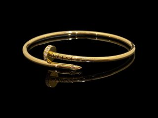 Cartier Juste Un Clou Small Model Bracelet with Diamonds Size 17