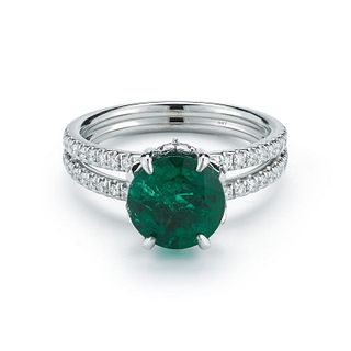 18K GOLD 3.0 CTTW EMERALD AND DIAMOND RING