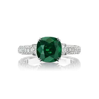 18K GOLD 3.0CTTW EMERALD AND DIAMOND RING