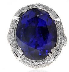 18K GOLD 26.0CTTW MAGNIFICENT OVAL TANZANITE RING
