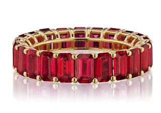 18K GOLD 6.0CTTW RUBY ETERNITY BAND