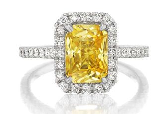 14K GOLD 4.0CTTW UNHEATED YELLOW SAPPHIRE RING