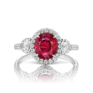 18K GOLD 4.5 CTTW MOZAMBIQUE RUBY DIAMOND RING