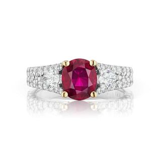 18K GOLD 3.3 CTTW UNHEATED RUBY RING
