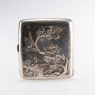 A CHINESE EXPORT SILVER CIGARETTE CASE