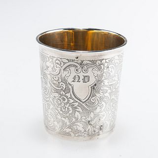 A 19TH CENTURY FRENCH SILVER BEAKER
