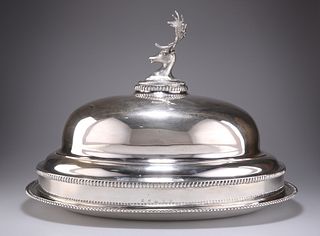 A FINE GEORGE III SCOTTISH SILVER MEAT DISH AND COVER
