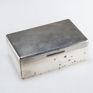 A GEORGE VI SILVER CIGARETTE BOX
