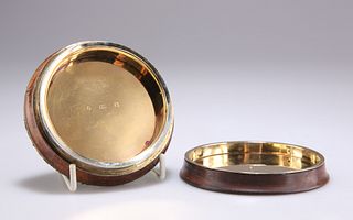 A WILLIAM IV SILVER-GILT AND WOOD BOX