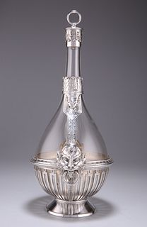 A FINE EGYPTIAN REVIVAL SILVER-MOUNTED CARAFE