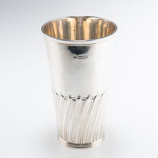 A LARGE VICTORIAN SILVER VASE
