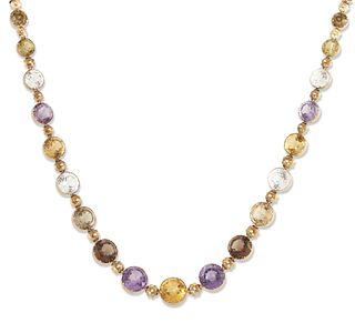AN EARLY 19TH CENTURY GEMSTONE NECKLACE