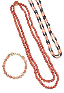 A GROUP OF CORAL JEWELLERY