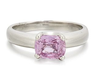 A SOLITAIRE PINK SAPPHIRE RING