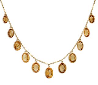 AN EARLY 20TH CENTURY CITRINE NECKLACE
