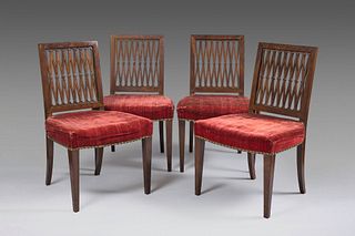 FOUR WIDE CHAIRS 
