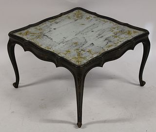 Midcentury Coffee Table With Chinoiserie Decorated