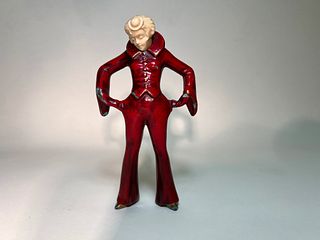 Antique JB Hirsch~ Red Polychrome Lady Figure
