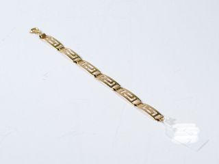 21K Solid Gold~ Greek Key Pattern Bracelet