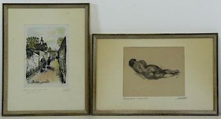 Lot of Two Lithographs: Utrillo & Maillol.