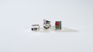 Vintage Set of 3 Modernist Sterling Silver Rings- Sz. 6- 6.5  