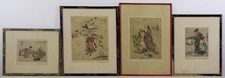 LORD, Elyse. Lot of 4 Signed Color Etchings.