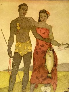 JOHN KELLY~ 1941 Hawaiian Menu Cover Art