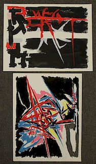 SAVELLI, Angelo. Two Abstract Color Lithographs.