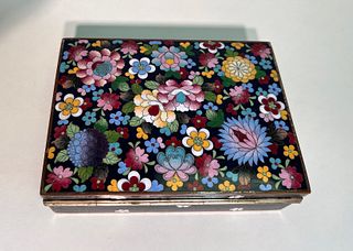 Antique Japanese Enamel Cloisonne Trinket Box~ Meiji Period