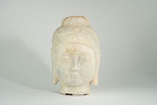 Marble Head of Buddha~ 19th Century