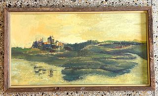 Mid Century Abstract Oil Painting on Board