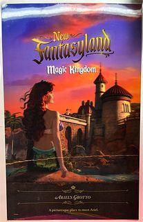 Rare Disneyland 3D Lenticular Advertising Poster