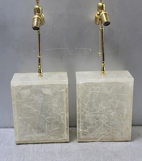 Pair of Vintage Rock Crystal Style Lamps.