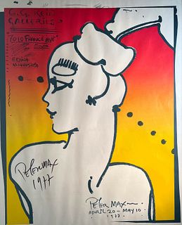 Peter Max~ Pop Art Litho~ Exhibition Poster~ CG Rein Galleries 1977~ Signed