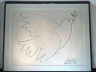 After Pablo Picasso~ Dove of Peace, 1961~ Offset Litho in Colors on Wove Paper~ Signed & Numbered