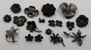 JEWELRY. Grouping of Floral Mourning Jewelry.