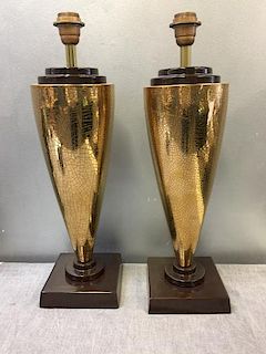 Pair of Drimmer Gold Decorator Table Lamps.