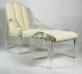 Lounge Chair & Ottoman by Charles Hollis Jones -Waterfall Collection-