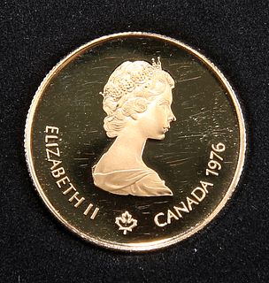 ROYAL CANADIAN MINT, AN OLYMPIC GOLD PROOF COIN, 1976