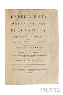 Franklin, Benjamin (1706-1790) Experiments and Observations on Electricity
