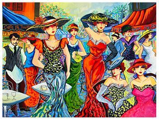 Patricia Govezensky- Original Acrylic on Canvas "Ladies Only"