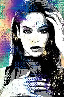 Shlomi J- Original one of a kind mixed media on canvas with glass glitter "Beyonce"