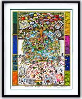 Charles Fazzino- 3D Construction Silkscreen Serigraph "Mind Your Moneyâ€¦In Our Digital Age"
