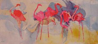 Edwin Salomon- Original Serigraph "Flamingo Fantasia"