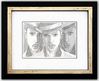 Guillaume Azoulay- Original Drawing on Paper "portrait en trois ( Prince)"