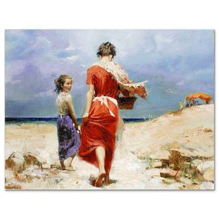Pino (1939-2010), "Summer Retreat" Artist Embellished Limited Edition on Canvas, CP Numbered and Hand Signed with Certificate of Authenticity.