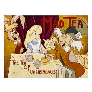Tricia Buchanan-Benson, "Mad Tea Party" Limited Edition on Gallery Wrapped Canvas from Disney Fine Art, Numbered and Hand Signed with Letter of Authen